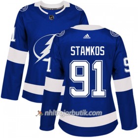Dame Ishockey Tampa Bay Lightning Tröja Steven Stamkos 91 Adidas 2017-2018 Blå Authentic